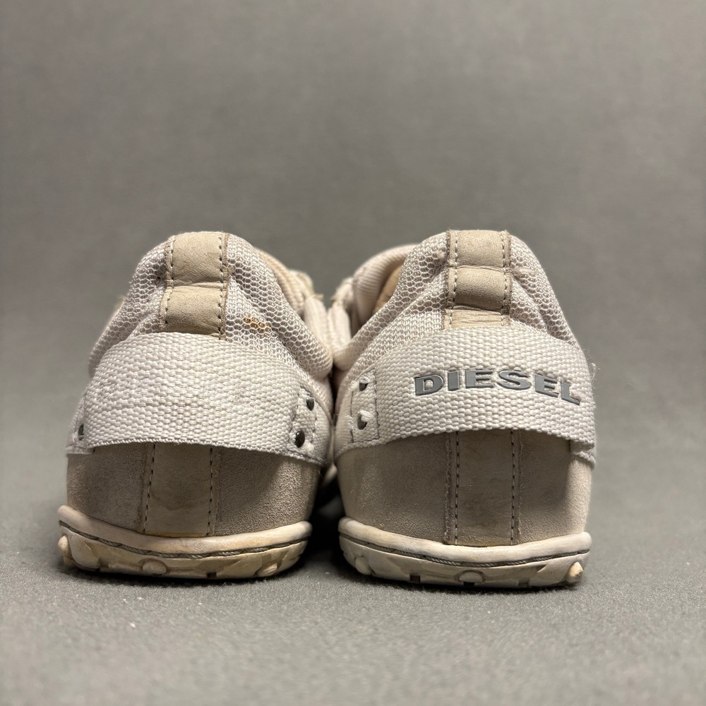 Diesel Futuro W Sneakers 8.5 Beige Cream Good Mesh Suede Low Top Womens - Picture 3 of 11